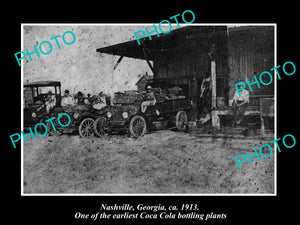 OLD LARGE HISTORIC PHOTO OF NASHVILLE GEORGIA, THE COCA COLA BOTTLING PLANT 1913