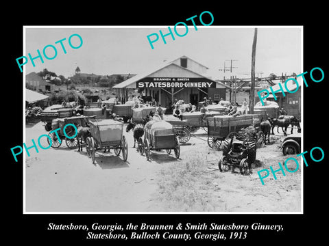 OLD LARGE HISTORIC PHOTO OF STATESBORO GEORGIA, VIEW OF THE COTTON GIN c1900