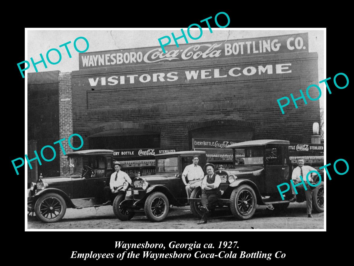 OLD LARGE HISTORIC PHOTO OF WAYNESBORO GEORGIA, THE COCA COLA FACTORY c1927