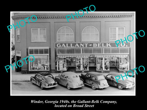 OLD LARGE HISTORIC PHOTO OF WINDER GEORGIA, THE GALLANT BELK STORE c1940s