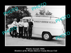 OLD LARGE HISTORIC PHOTO OF WINDER GEORGIA, BARROW COUNTY RESCUE UNIT c1960s