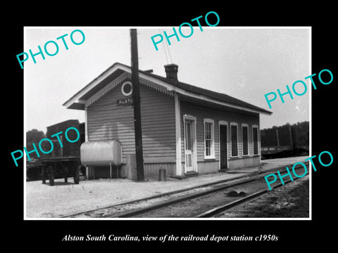 OLD HISTORIC PHOTO OF ALSTON SOUTH CAROLINA, RAILROAD DEPOT STATION c1950s