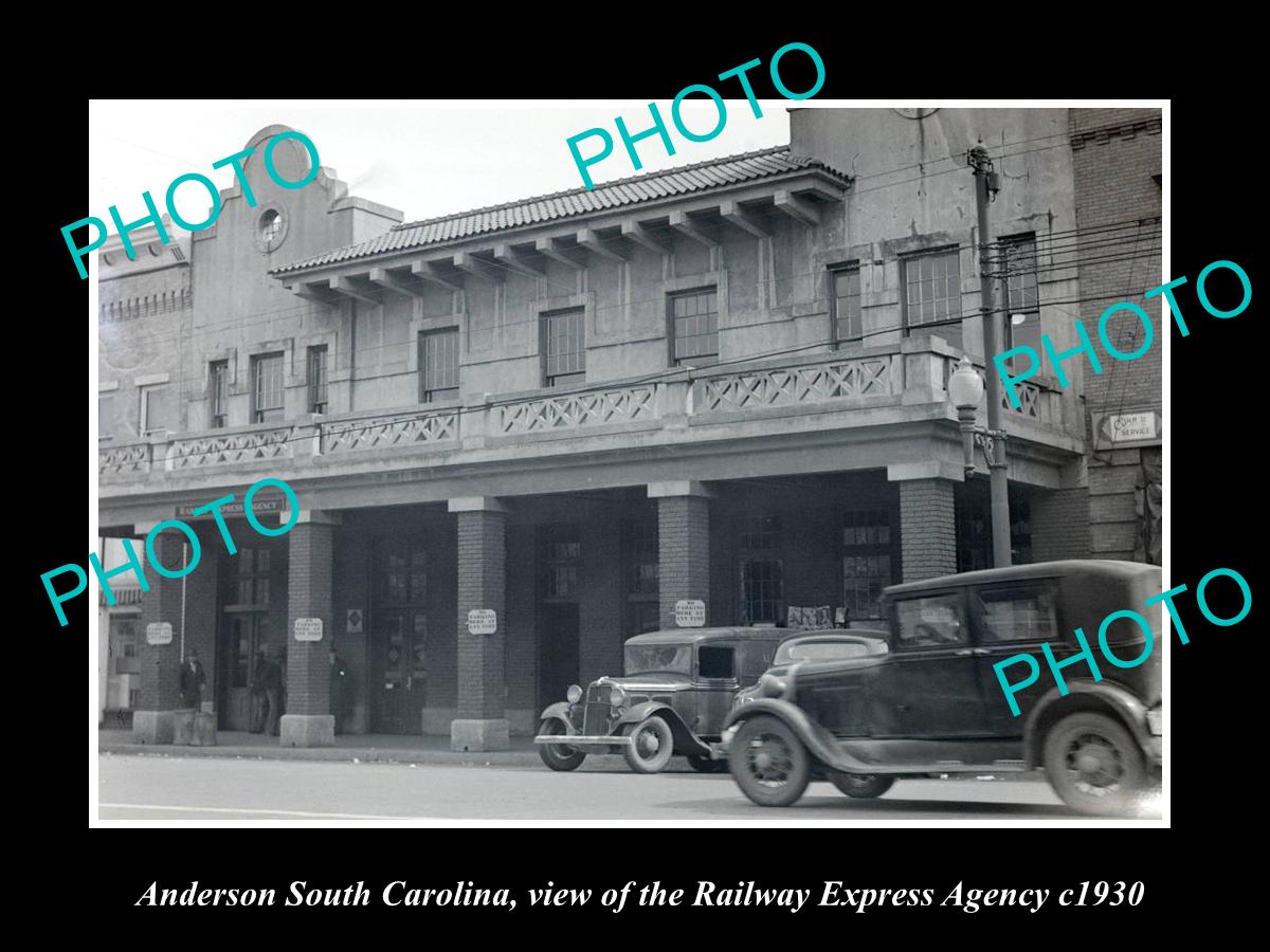 OLD HISTORIC PHOTO OF ANDERSON SOUTH CAROLINA, RAILWAY EXPRESS AGENCY c1930