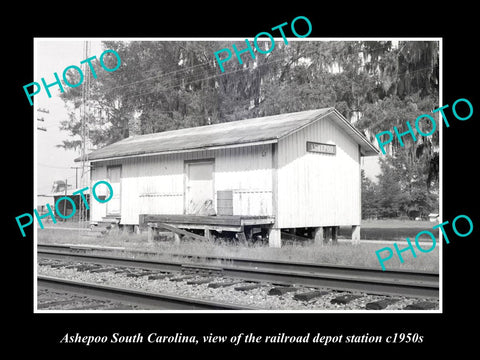 OLD HISTORIC PHOTO OF ASHEPOO SOUTH CAROLINA, RAILROAD DEPOT STATION c1950s