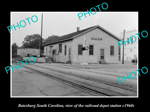 OLD HISTORIC PHOTO OF BATESBURG SOUTH CAROLINA, RAILROAD DEPOT STATION c1960s