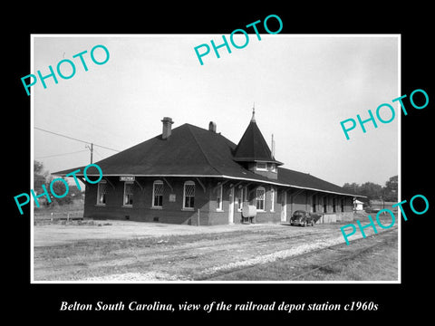 OLD HISTORIC PHOTO OF BELTON SOUTH CAROLINA, RAILROAD DEPOT STATION c1960s