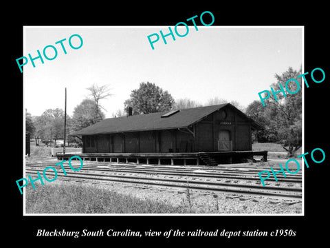 OLD HISTORIC PHOTO OF BLACKSBURG SOUTH CAROLINA, RAILROAD DEPOT STATION c1950s