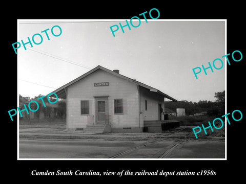 OLD HISTORIC PHOTO OF CAMDEN SOUTH CAROLINA, RAILROAD DEPOT STATION c1950s