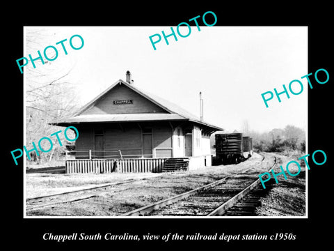 OLD HISTORIC PHOTO OF CHAPPELL SOUTH CAROLINA, RAILROAD DEPOT STATION c1950s