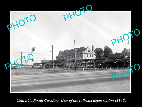 OLD HISTORIC PHOTO OF COLUMBIA SOUTH CAROLINA, RAILROAD DEPOT STATION c1960s