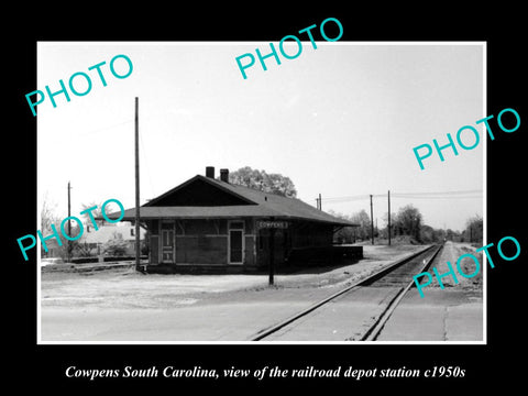 OLD HISTORIC PHOTO OF COWPENS SOUTH CAROLINA, RAILROAD DEPOT STATION c1950s