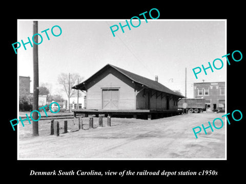 OLD HISTORIC PHOTO OF DENMARK SOUTH CAROLINA, RAILROAD DEPOT STATION c1950s