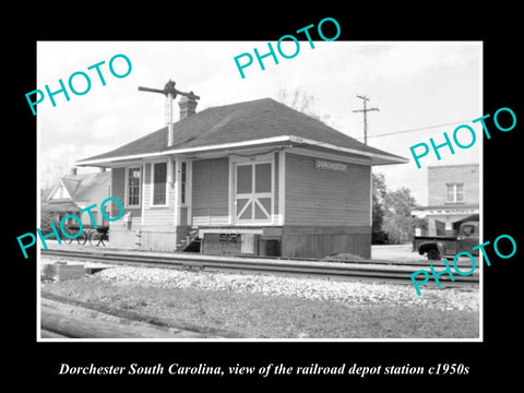 OLD HISTORIC PHOTO OF DORCHESTER SOUTH CAROLINA, RAILROAD DEPOT STATION c1950s