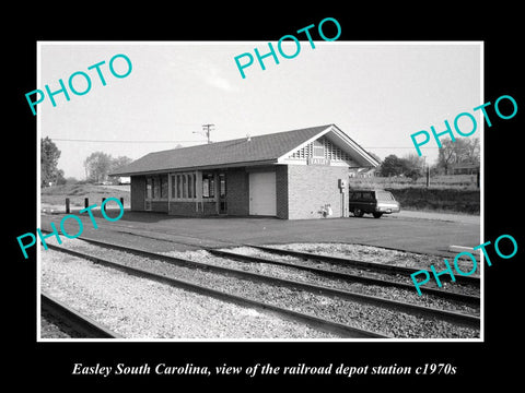 OLD HISTORIC PHOTO OF EASLEY SOUTH CAROLINA, RAILROAD DEPOT STATION c1970s