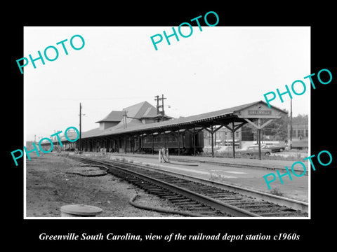 OLD HISTORIC PHOTO OF GREENVILLE SOUTH CAROLINA, RAILROAD DEPOT STATION c1960s