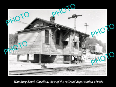 OLD HISTORIC PHOTO OF HAMBURG SOUTH CAROLINA, RAILROAD DEPOT STATION c1960s