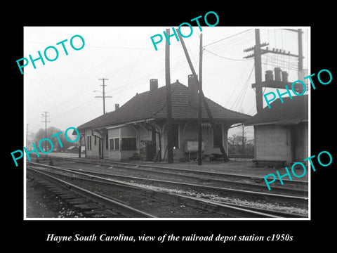 OLD HISTORIC PHOTO OF HAYNE SOUTH CAROLINA, RAILROAD DEPOT STATION c1950s