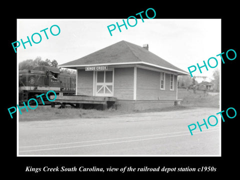 OLD HISTORIC PHOTO OF KINGS CREEK SOUTH CAROLINA, RAILROAD DEPOT STATION c1950s