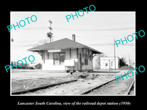 OLD HISTORIC PHOTO OF LANCASTER SOUTH CAROLINA, RAILROAD DEPOT STATION c1950s