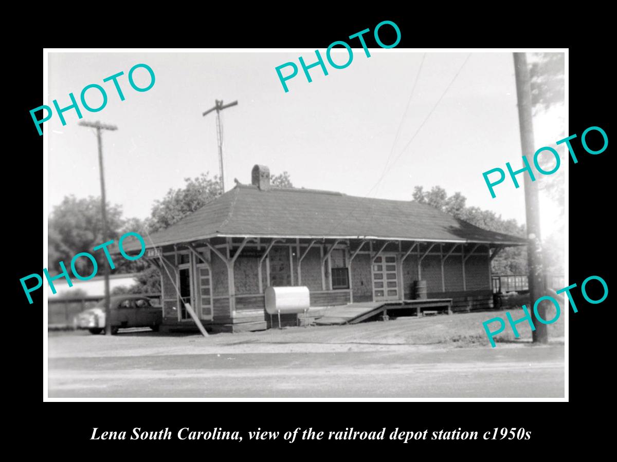 OLD HISTORIC PHOTO OF LENA SOUTH CAROLINA, RAILROAD DEPOT STATION c1950s