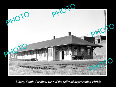 OLD HISTORIC PHOTO OF LIBERTY SOUTH CAROLINA, RAILROAD DEPOT STATION c1950s