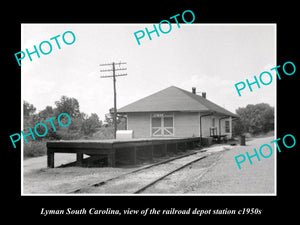 OLD HISTORIC PHOTO OF LYMAN SOUTH CAROLINA, RAILROAD DEPOT STATION c1950s