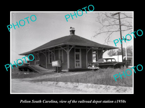 OLD HISTORIC PHOTO OF PELION SOUTH CAROLINA, RAILROAD DEPOT STATION c1950s