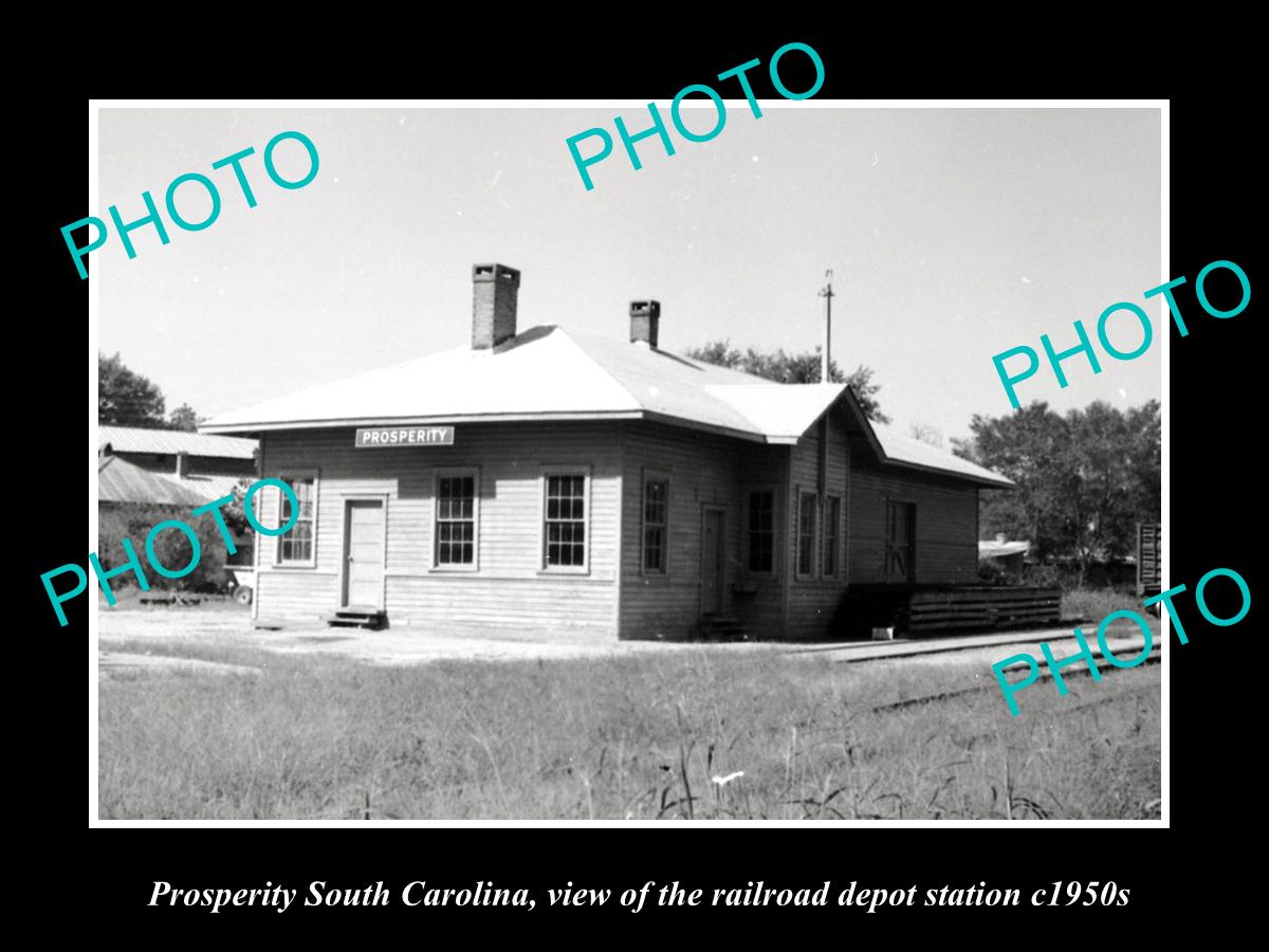 OLD HISTORIC PHOTO OF PROSPERITY SOUTH CAROLINA, RAILROAD DEPOT STATION c1950s