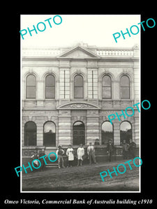 OLD LARGE HISTORIC PHOTO OF OMEO VICTORIA, THE COMMERCIAL BANK OF AUSTRALIA 1910