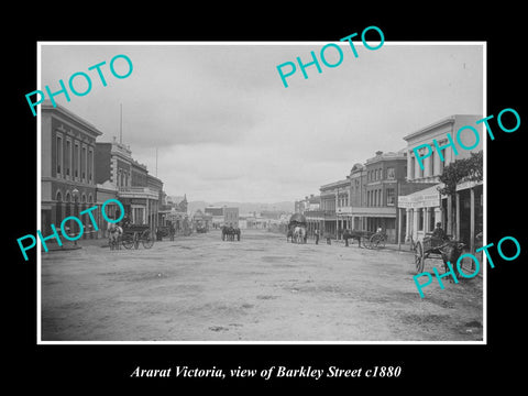 OLD LARGE HISTORIC PHOTO OF ARARAT VICTORIA, VIEW OF BARKLEY STREET c1880 1