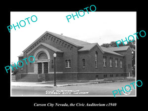 OLD LARGE HISTORIC PHOTO OF CARSON CITY NEVADA, THE CIVIC AUDITORIUM c1940