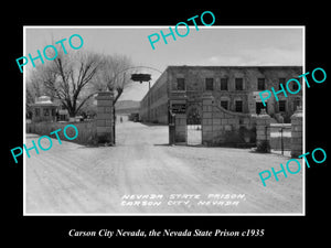 OLD LARGE HISTORIC PHOTO OF CARSON CITY NEVADA, THE NEVADA STATE PRISON c1935