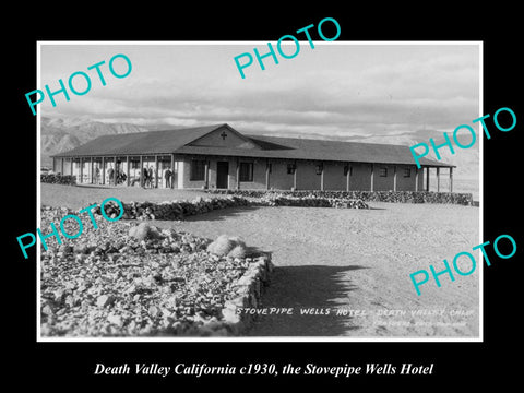 OLD LARGE HISTORIC PHOTO OF DEATH VALLEY CALIFORNIA, STOVEPIPE WELLS HOTEL c1930