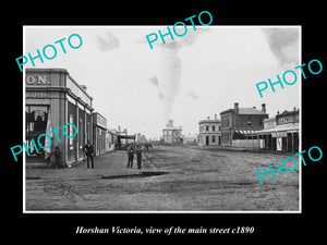 OLD LARGE HISTORIC PHOTO OF HORSHAM VICTORIA, VIEW OF THE MAIN STREET c1890