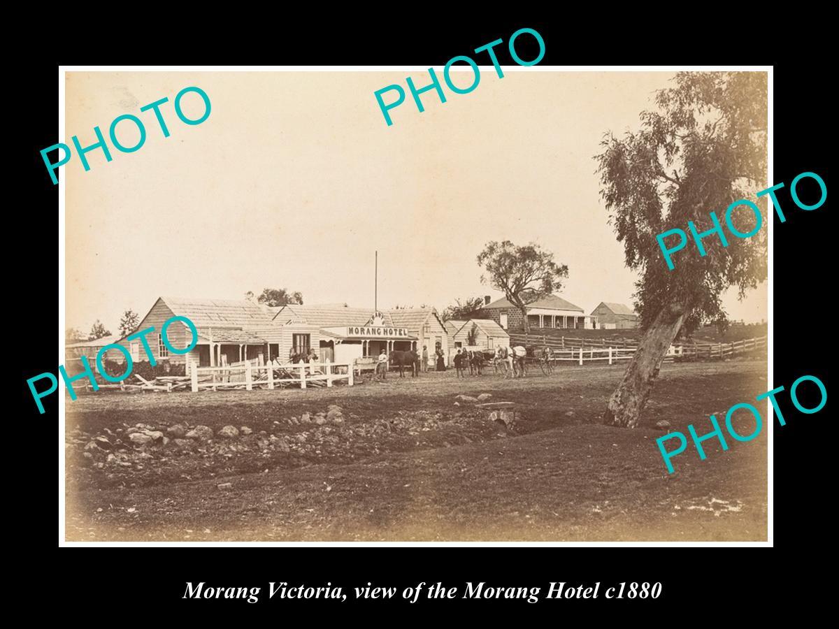 OLD LARGE HISTORIC PHOTO OF MORANG VICTORIA, VIEW OF THE MORANG HOTEL c1880