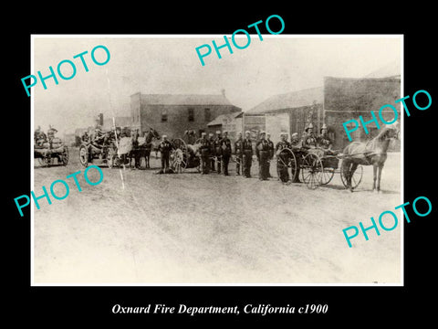 OLD LARGE HISTORIC PHOTO OF THE OXNARD FIRE DEPARTMENT, c1900 CALIFORNIA