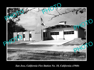 OLD LARGE HISTORIC PHOTO OF SAN JOSE CALIFORNIA, FIRE DEPARTMENT STATION c1960 3