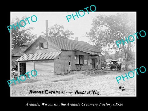 OLD LARGE HISTORIC PHOTO OF ARKDALE WISCONSIN, THE ARKDALE CREAM FACTORY c1920