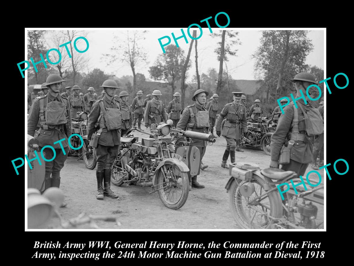 Old Historic Photo Of British Army Wwi, 24Th Motor Machine Gun Battali ...