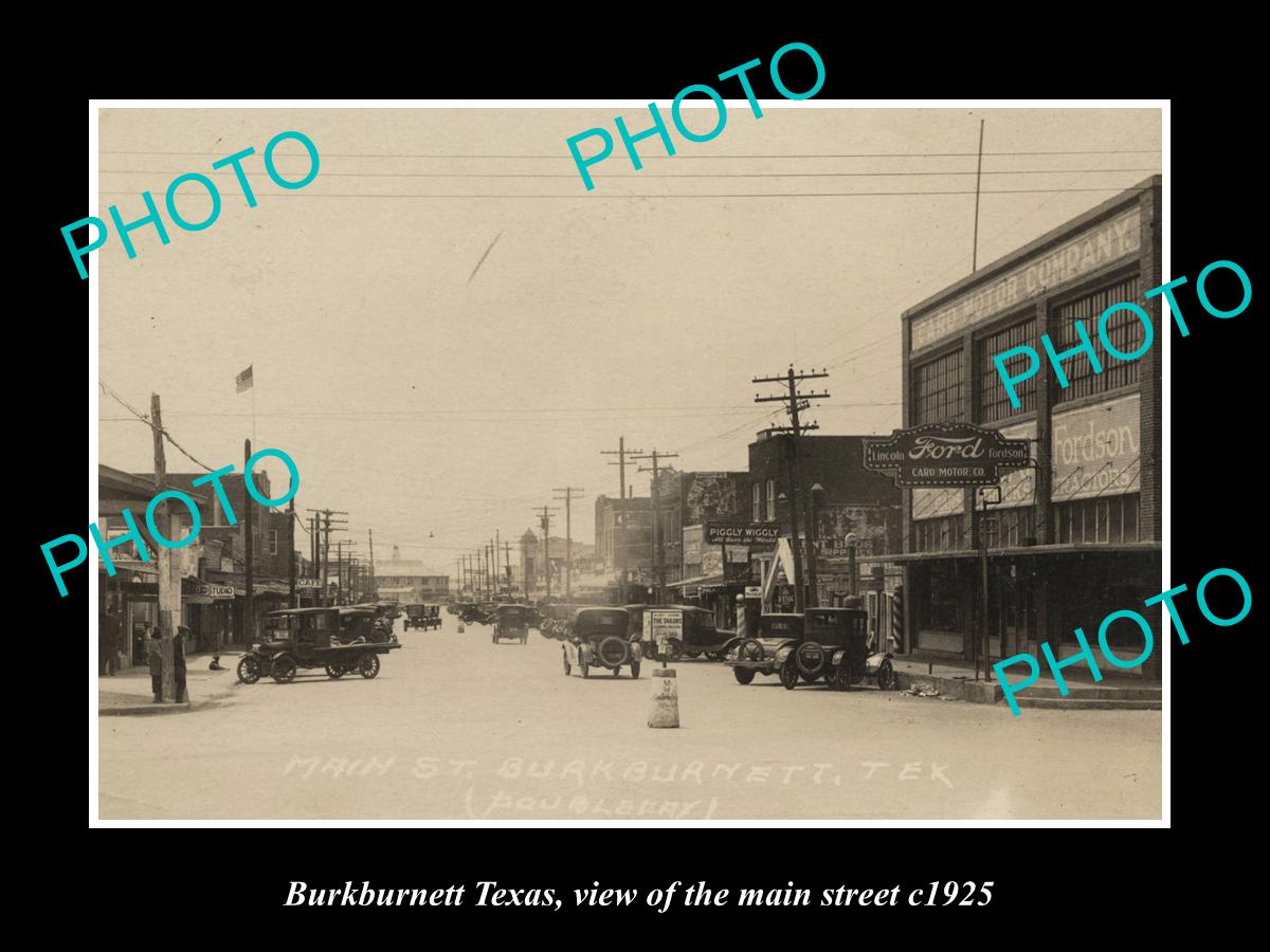 OLD LARGE HISTORIC PHOTO OF BURKBURNETT TEXAS, VIEW OF THE MAIN STREET c1925