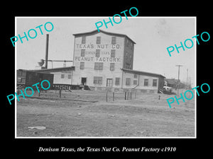 OLD LARGE HISTORIC PHOTO OF DENISON TEXAS, VIEW OF THE PEANUT FACTORY c1910