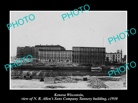 OLD LARGE HISTORIC PHOTO OF KENOSHA WISCONSIN, THE ALLENS TANNERY FACTORY 1930