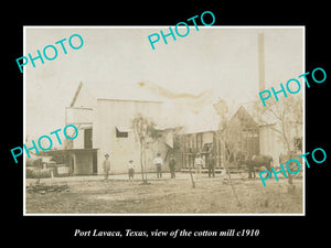 OLD LARGE HISTORIC PHOTO OF PORT LAVACA TEXAS, VIEW OF THE COTTON MILL c1910