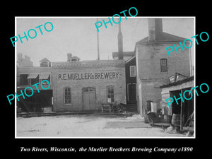 OLD LARGE HISTORIC PHOTO OF TWO RIVERS WISCONSIN MUELLERS BREWERY FACTORY 1890 1