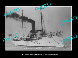 OLD LARGE HISTORIC PHOTO OF US COAST GUARD CUTTER SHIP, USS TUSCARORA c1912