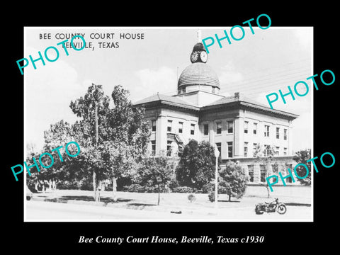 OLD LARGE HISTORIC PHOTO OF BEEVILLE TEXAS, VIEW OF THE COUNTY COURT HOSE c1930