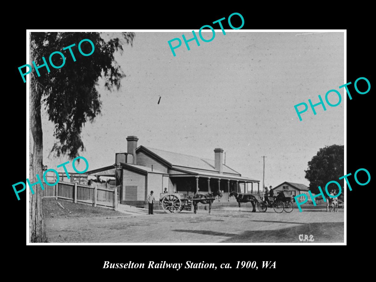 OLD LARGE HISTORIC PHOTO OF BUSSELTON WESTERN AUSTRALIA, RAILWAY STATION c1900