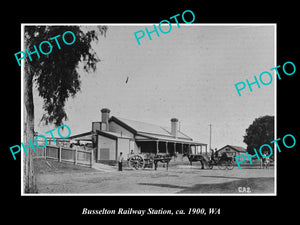 OLD LARGE HISTORIC PHOTO OF BUSSELTON WESTERN AUSTRALIA, RAILWAY STATION c1900