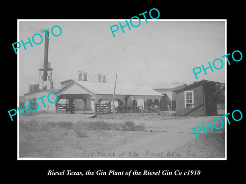 OLD LARGE HISTORIC PHOTO OF RIESEL TEXAS, THE RIESEL GIN Co FACTORY c1910