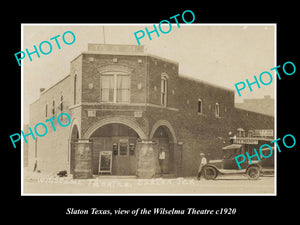 OLD LARGE HISTORIC PHOTO OF SLATON TEXAS, VIEW OF THE WILSELMA THEATRE c1920